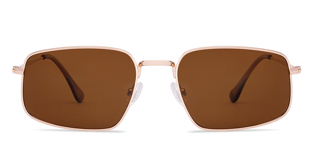 Gold Square Full Rim Unisex Sunglasses by Lenskart-232005