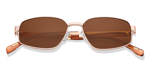 Gold Square Full Rim Unisex Sunglasses by Lenskart-232017