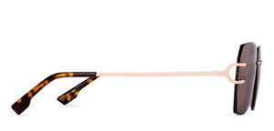 Gold Geometric Rimless Unisex Sunglasses by Lenskart-228463