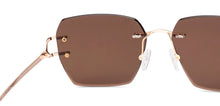 Load image into Gallery viewer, Gold Geometric Rimless Unisex Sunglasses by Lenskart-228463