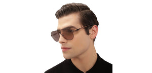 Brown Aviator Full Rim Unisex Sunglasses by John Jacobs-213141