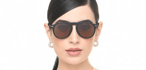 Tortoise Aviator Full Rim Unisex Eyeglasses by John Jacobs-218235