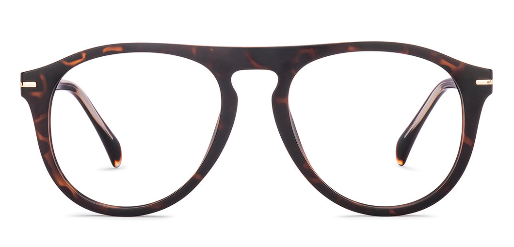 Tortoise Aviator Full Rim Unisex Eyeglasses by John Jacobs-218235