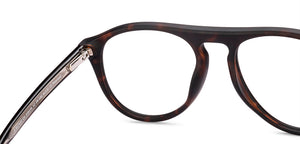 Tortoise Aviator Full Rim Unisex Eyeglasses by John Jacobs-218235