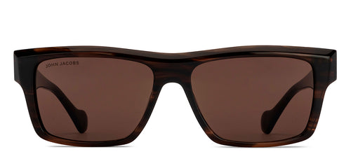 Brown Rectangle Full Rim Unisex Sunglasses by John Jacobs-216877