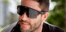Load image into Gallery viewer, Matte Black Sports Half Rim  Sunglasses by Chamelo-227861