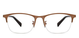 Copper Rectangle Half Rim Unisex Eyeglasses by Lenskart Air-205291