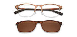 Copper Rectangle Half Rim Unisex Eyeglasses by Lenskart Air-205291