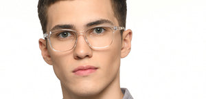 Crystal Red Transparent Rectangle Full Rim Unisex Eyeglasses by Vincent Chase-219864