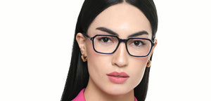 Dark Blue Rectangle Full Rim Unisex Eyeglasses by Vincent Chase-219696