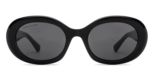 Black Oval Full Rim Women Sunglasses by John Jacobs-229255