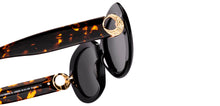 Load image into Gallery viewer, Black Oval Full Rim Women Sunglasses by John Jacobs-229255
