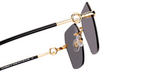 Load image into Gallery viewer, Gold Geometric Rimless Women Sunglasses by John Jacobs-229248