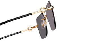 Gold Geometric Rimless Women Sunglasses by John Jacobs-229248