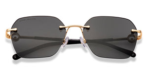 Gold Geometric Rimless Women Sunglasses by John Jacobs-229248