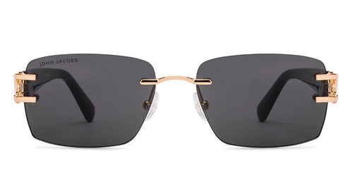 Gold Rectangle Rimless Women Sunglasses by John Jacobs-229252
