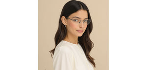 Dark Grey Cat Eye Rimless Women Eyeglasses by Lenskart-228917