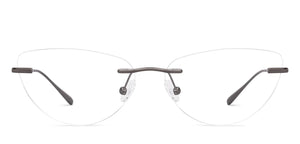 Dark Grey Cat Eye Rimless Women Eyeglasses by Lenskart-228917