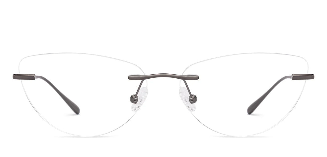 Dark Grey Cat Eye Rimless Women Eyeglasses by Lenskart-228917