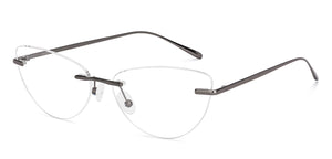 Dark Grey Cat Eye Rimless Women Eyeglasses by Lenskart-228917