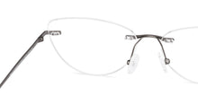 Load image into Gallery viewer, Dark Grey Cat Eye Rimless Women Eyeglasses by Lenskart-228917