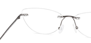 Dark Grey Cat Eye Rimless Women Eyeglasses by Lenskart-228917
