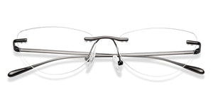 Dark Grey Cat Eye Rimless Women Eyeglasses by Lenskart-228917