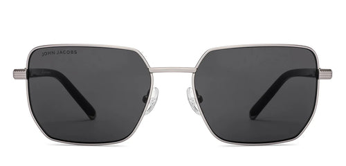 Silver Geometric Full Rim Men Sunglasses by John Jacobs-229260