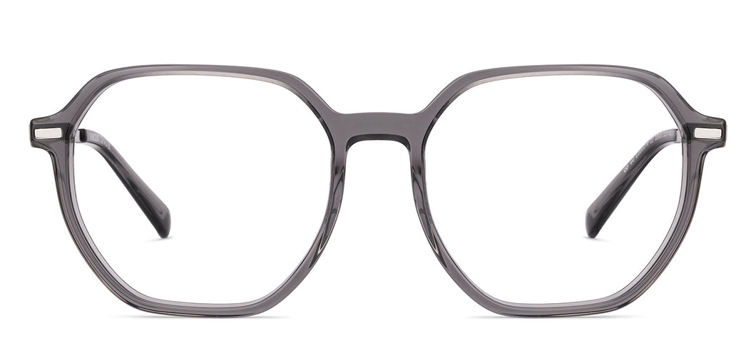 Dark Grey Geometric Full Rim Unisex Eyeglasses by Vincent Chase-225128