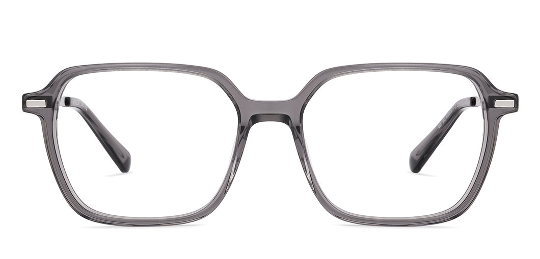 Dark Grey Geometric Full Rim Unisex Eyeglasses by Vincent Chase-225129