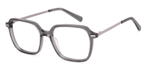 Dark Grey Geometric Full Rim Unisex Eyeglasses by Vincent Chase-225129