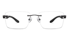 Load image into Gallery viewer, Dark Gunmetal Rectangle Rimless Unisex Eyeglasses by Vincent Chase-222722