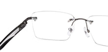 Load image into Gallery viewer, Dark Gunmetal Rectangle Rimless Unisex Eyeglasses by Vincent Chase-222722