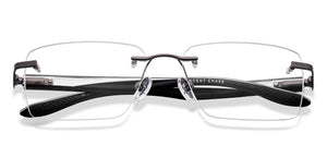 Dark Gunmetal Rectangle Rimless Unisex Eyeglasses by Vincent Chase-222722