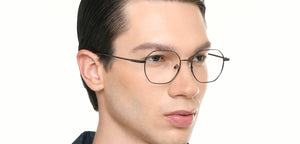 Gunmetal Geometric Full Rim Unisex Eyeglasses by Vincent Chase-218986