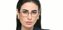 Load image into Gallery viewer, Gunmetal Geometric Full Rim Unisex Eyeglasses by Vincent Chase-218986