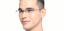 Load image into Gallery viewer, Gunmetal Rectangle Half Rim Unisex Eyeglasses by Vincent Chase-219724