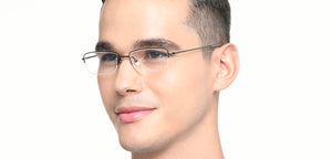Gunmetal Rectangle Half Rim Unisex Eyeglasses by Vincent Chase-219724