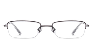 Gunmetal Rectangle Half Rim Unisex Eyeglasses by Vincent Chase-219724