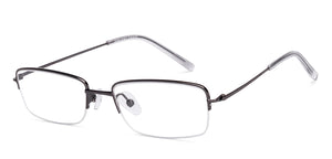 Gunmetal Rectangle Half Rim Unisex Eyeglasses by Vincent Chase-219724