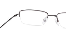 Load image into Gallery viewer, Gunmetal Rectangle Half Rim Unisex Eyeglasses by Vincent Chase-219724