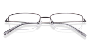 Gunmetal Rectangle Half Rim Unisex Eyeglasses by Vincent Chase-219724