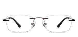 Dark Gunmetal Rectangle Rimless Unisex Eyeglasses by Vincent Chase-222723