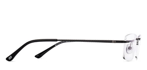 Dark Gunmetal Rectangle Rimless Unisex Eyeglasses by Vincent Chase-222723
