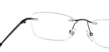 Load image into Gallery viewer, Dark Gunmetal Rectangle Rimless Unisex Eyeglasses by Vincent Chase-222723