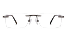 Load image into Gallery viewer, Dark Gunmetal Rectangle Rimless Unisex Eyeglasses by Vincent Chase-231504