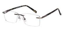 Load image into Gallery viewer, Dark Gunmetal Rectangle Rimless Unisex Eyeglasses by Vincent Chase-231504
