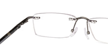 Load image into Gallery viewer, Dark Gunmetal Rectangle Rimless Unisex Eyeglasses by Vincent Chase-231504