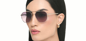 Gold Geometric Full Rim Unisex Sunglasses by Vincent Chase Polarized-221005