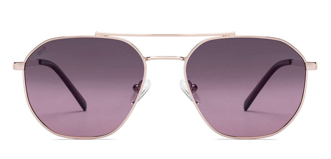 Gold Geometric Full Rim Unisex Sunglasses by Vincent Chase Polarized-221005